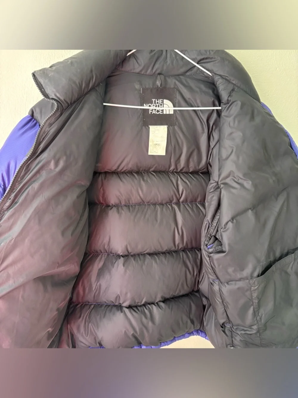 Vintage‎ The North Face Nuptse Goose Down Puffer Jacket Lapis Blue Black